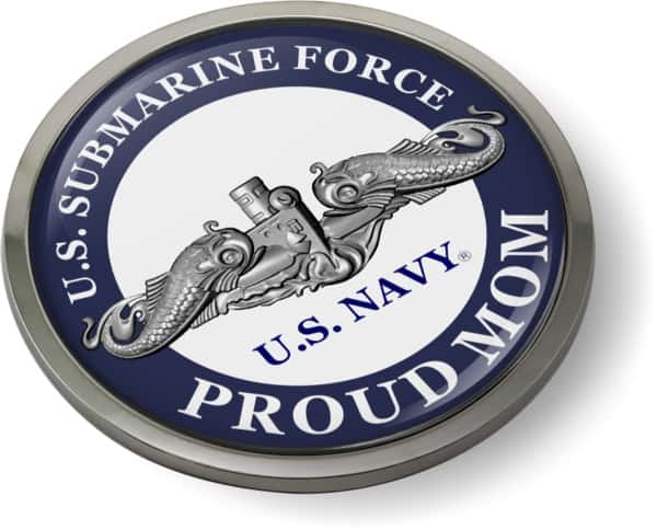 U.S. Navy Submarine Force - Proud Mom - Silver Dolphins Emblem